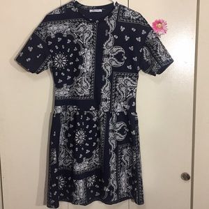 Dark blue embroidered Zara dress